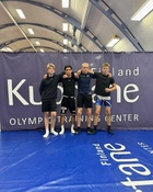 Elmeri Hyvönen, Ramin Yousefi, Taisto Riutta-aho ja Onni Silvennoinen Kuortaneella leirillä